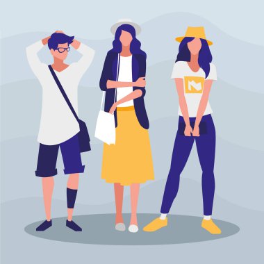 Genç grubuyla poz modelleme modelleri