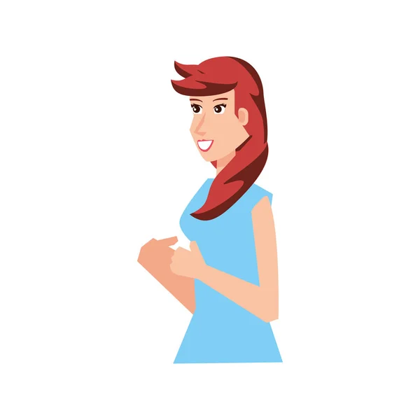 Carácter avatar mujer joven — Vector de stock