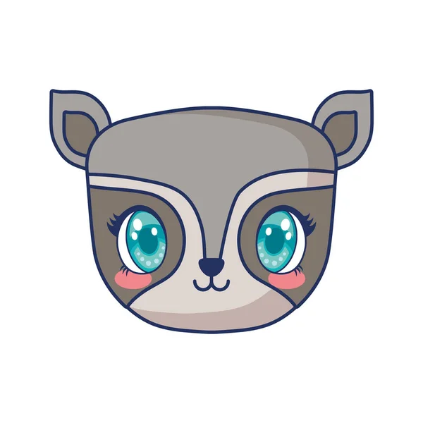 Cute raccoon adorable character — Stock Vector