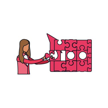 işkadını şekil konuşma balonu puzzle parçaları ile