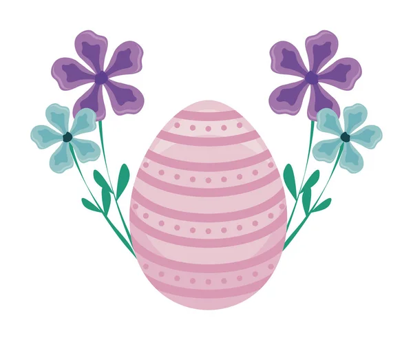 Decorated egg of easter with flowers — Stock Vector