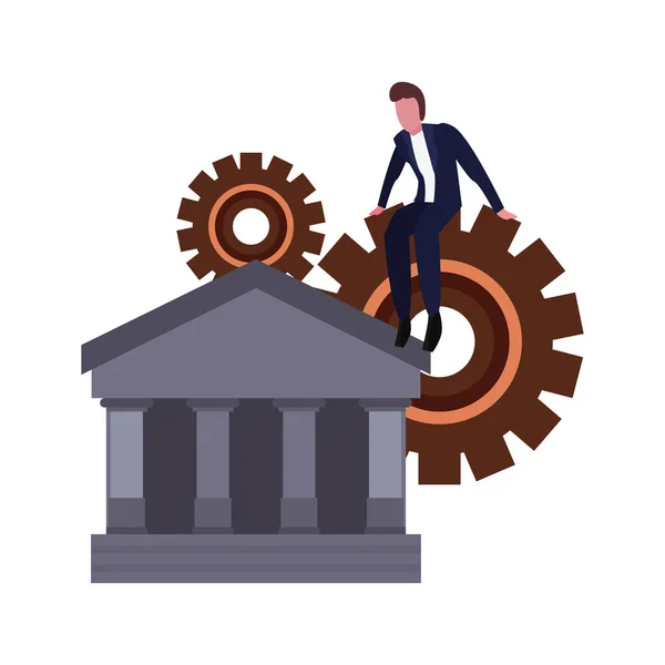 Biznesmen pieniądze banku — Wektor stockowy