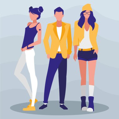 Genç grubuyla poz modelleme modelleri