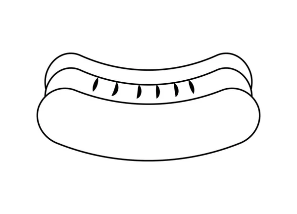Hotdog fastfood geïsoleerde pictogram — Stockvector