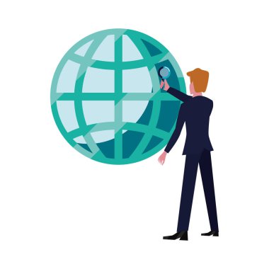 Büyüteç ile işadamı