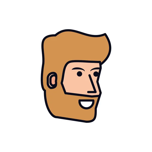 A fiatal férfi szakáll avatar karakter vezetője — Stock Vector