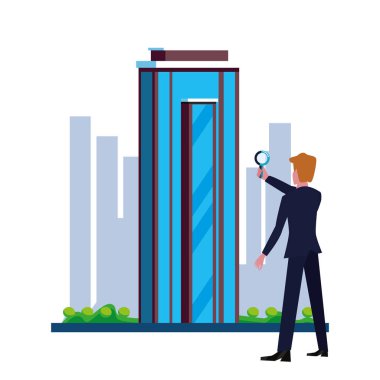 Büyüteç ile işadamı