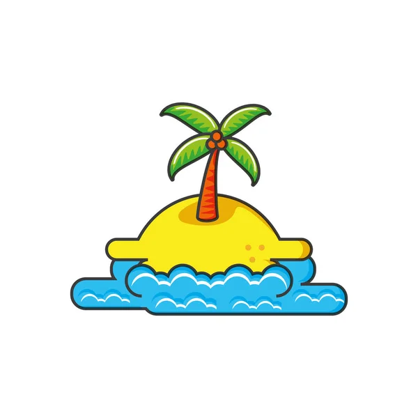 Strand am Meer mit Palmen — Stockvektor