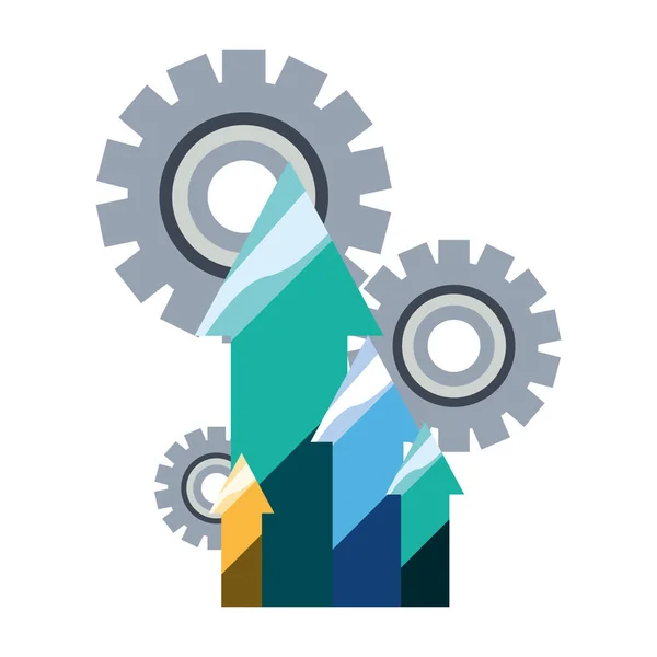 図の矢印の歯車 — ストックベクタ