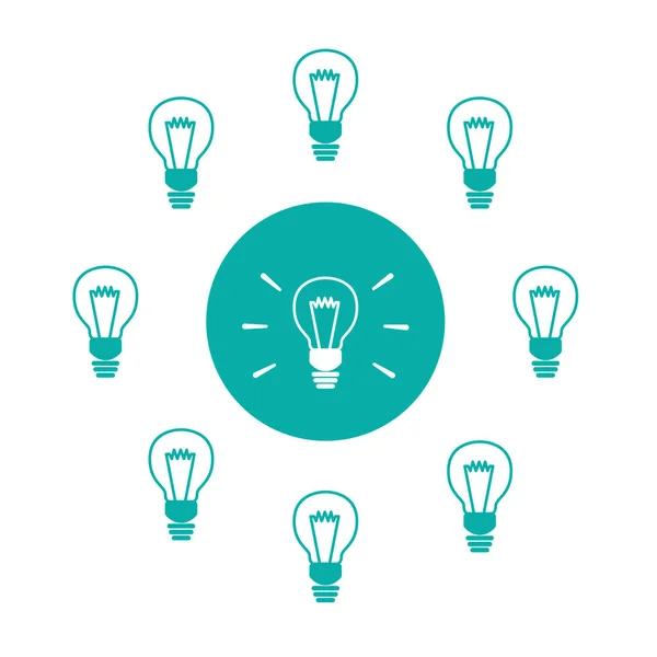 Bulbs lights ideas icons — Stock Vector