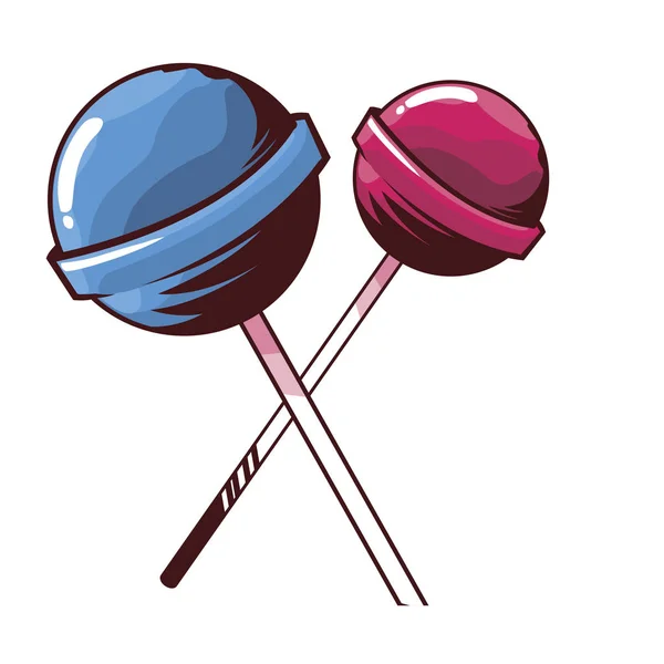 Lollipop sweet pop art style — Stock Vector