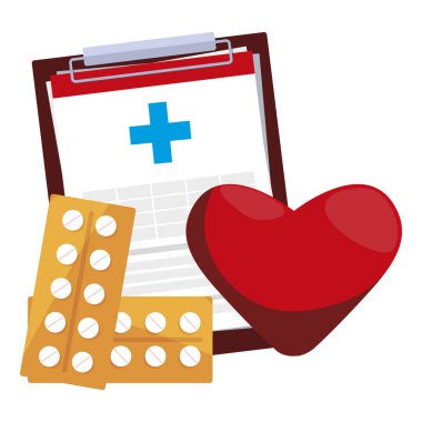 tıbbi sipariş denetim listesi ve tıp simgeler