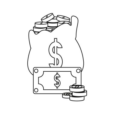 para çantası paralar yığılmış