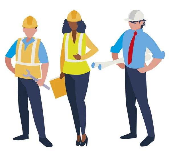 Grupo de constructores que trabajan — Vector de stock