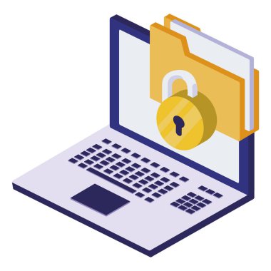 asma kilit ve belgeler ile dizüstü bilgisayar