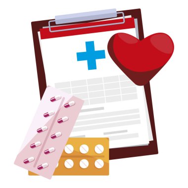 tıbbi sipariş denetim listesi ve tıp simgeler