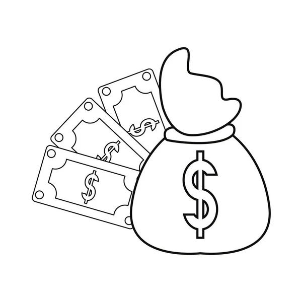 Деньги мешок банкноты — стоковый вектор