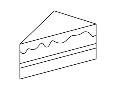 dilim tatlı pasta izole simgesinin