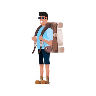 seyahat çanta avatar karakter adamla Gezgin