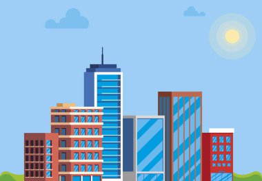 binalar metropolis cityscape sahne