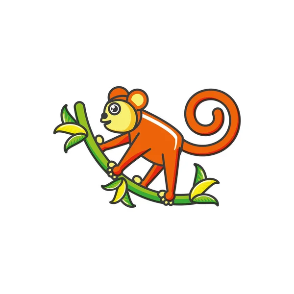 Μαϊμού ζώο απομονωμένες εικονίδιο — Διανυσματικό Αρχείο