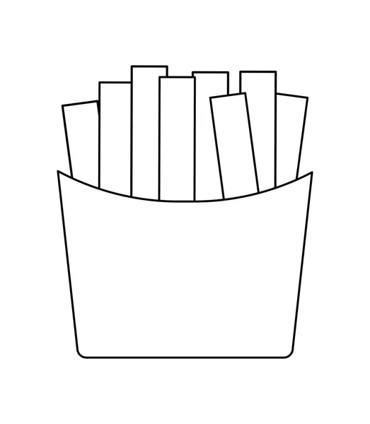 Sült krumpli gyorsétterem elszigetelt ikon — Stock Vector