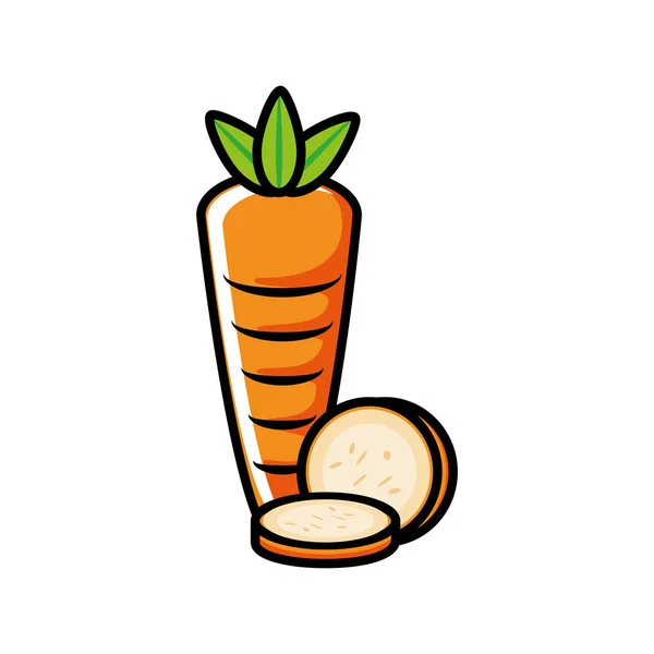 Icona vegetale di carota fresca — Vettoriale Stock
