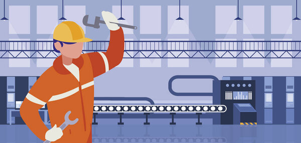 worker in factory workplace