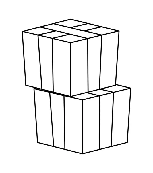 Pile de boîtes carton icône isolée — Image vectorielle