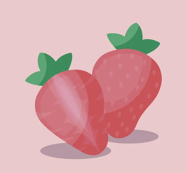 健康的草莓水果图标 — 图库矢量图片
