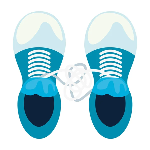 ผูกเชือกรองเท้าผ้าใบเอพริลโง่ — ภาพเวกเตอร์สต็อก