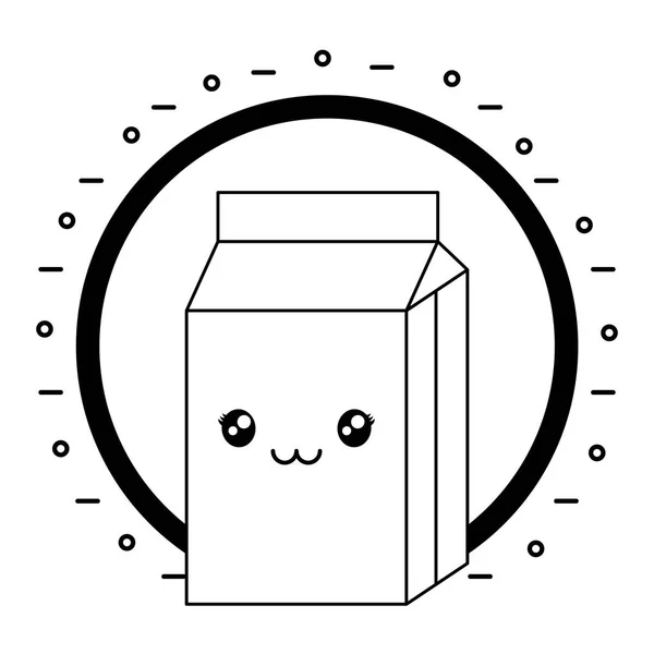 Milk in box kawaii character — Stock Vector