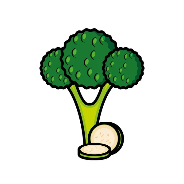 Ícone vegetal de brócolis fresco — Vetor de Stock