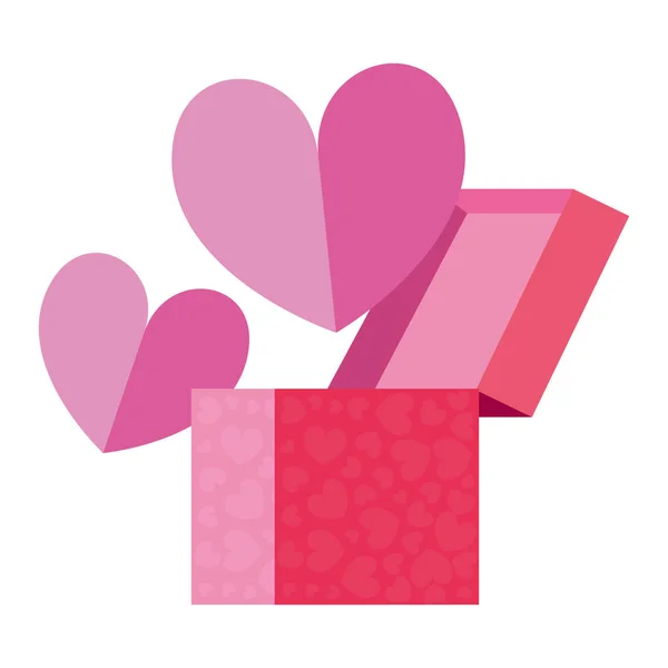 Подарункова коробка любов серце — стоковий вектор