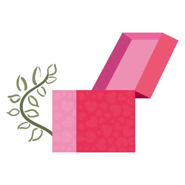 Geschenkbox Blumen — Stockvektor