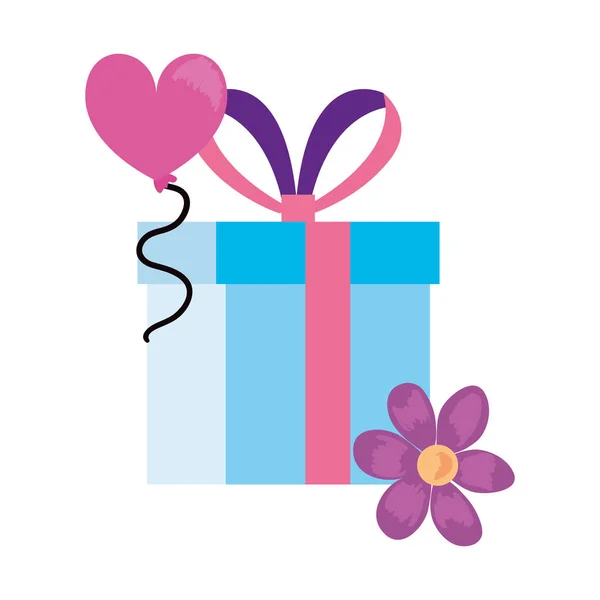 Δώρο κουτί λουλούδι — Διανυσματικό Αρχείο