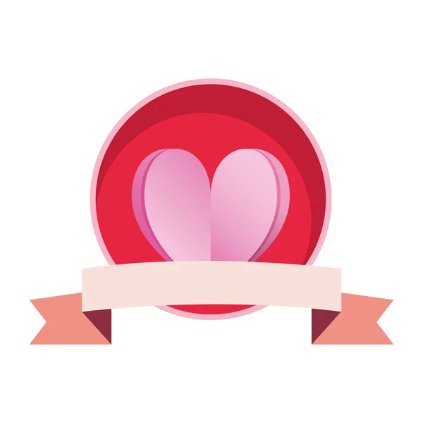 Láska srdce nápis — Stockový vektor