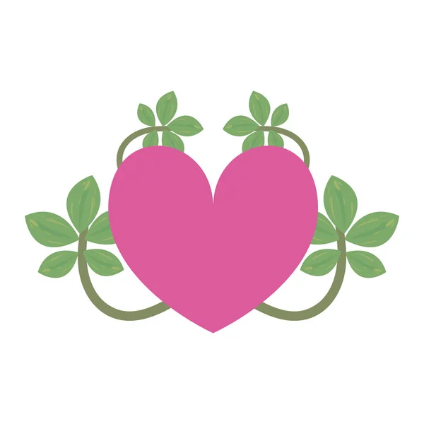Miłość serca romantyczne kwiaty — Wektor stockowy