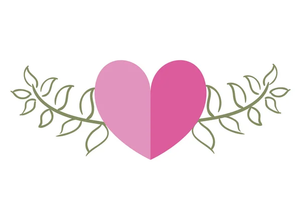Amor romántico corazón flores — Vector de stock