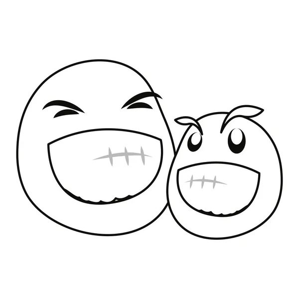 Funny emoji faces — Stock Vector