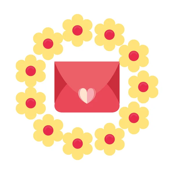Romantische mail bloemen — Stockvector