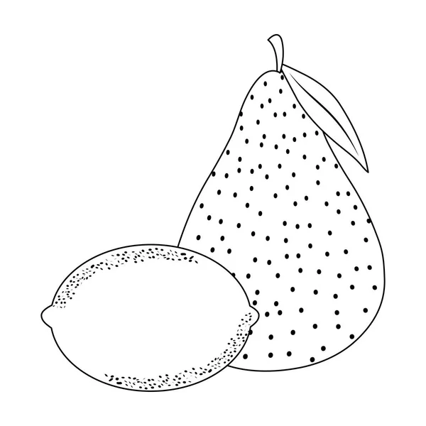 Citronová šťáva s ikonou izolované ovoce hruška — Stockový vektor