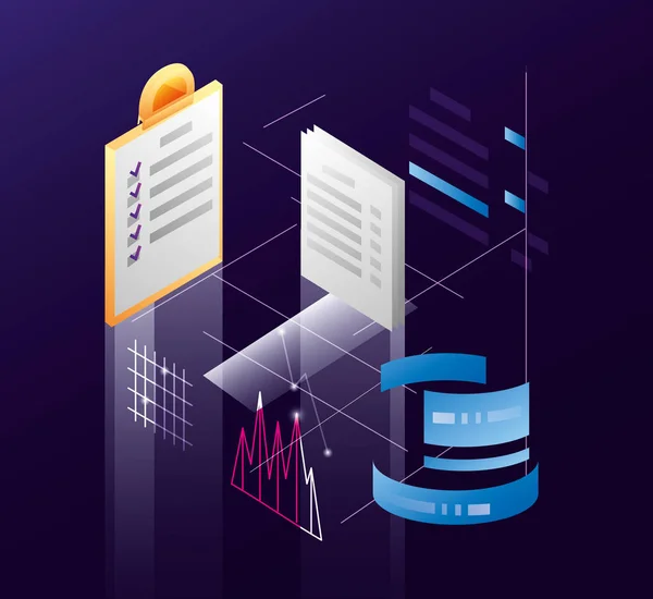 Data center network pictogrammen — Stockvector