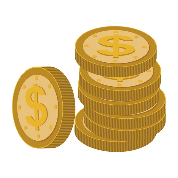 Monety gotówki ikona pieniądze — Wektor stockowy