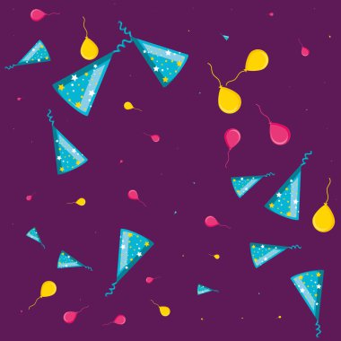 Parti şapkaları balonlar helyum ile desen