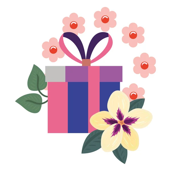Confezione regalo fiori — Vettoriale Stock