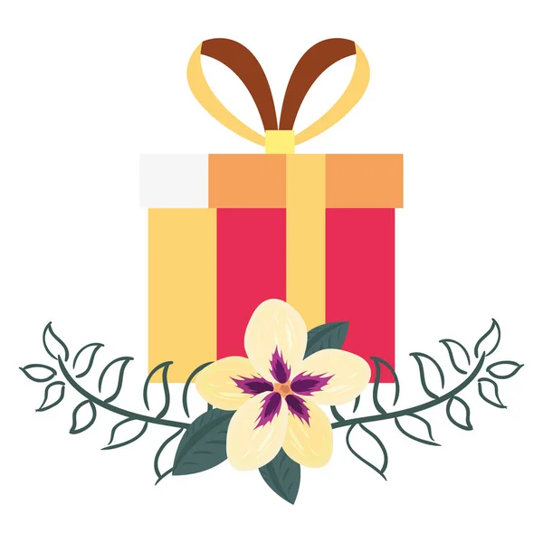Gift box flowers — Stock Vector