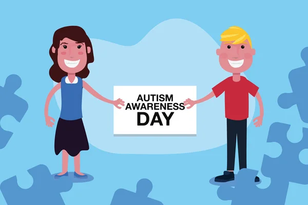 Campaña del día del autismo — Vector de stock