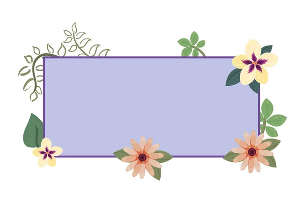 Flowers badge decoration — Stock Vector