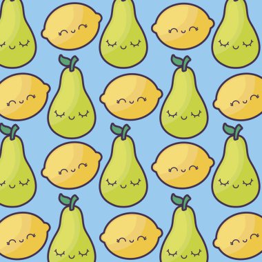 desen armut portakal kawaii karakteri ile